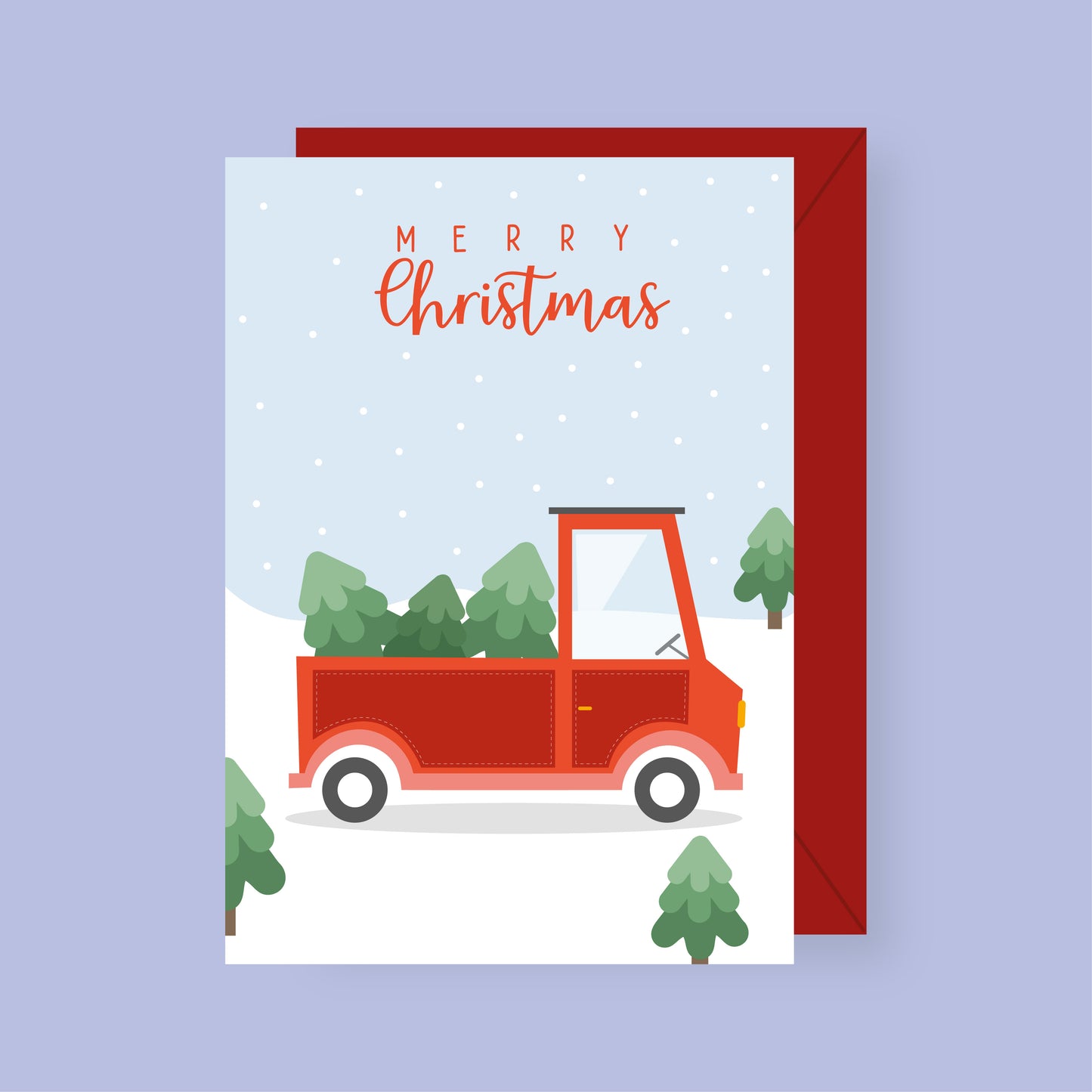 Merry Christmas Festive Truck Card