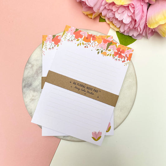 Floral A6 Notepad