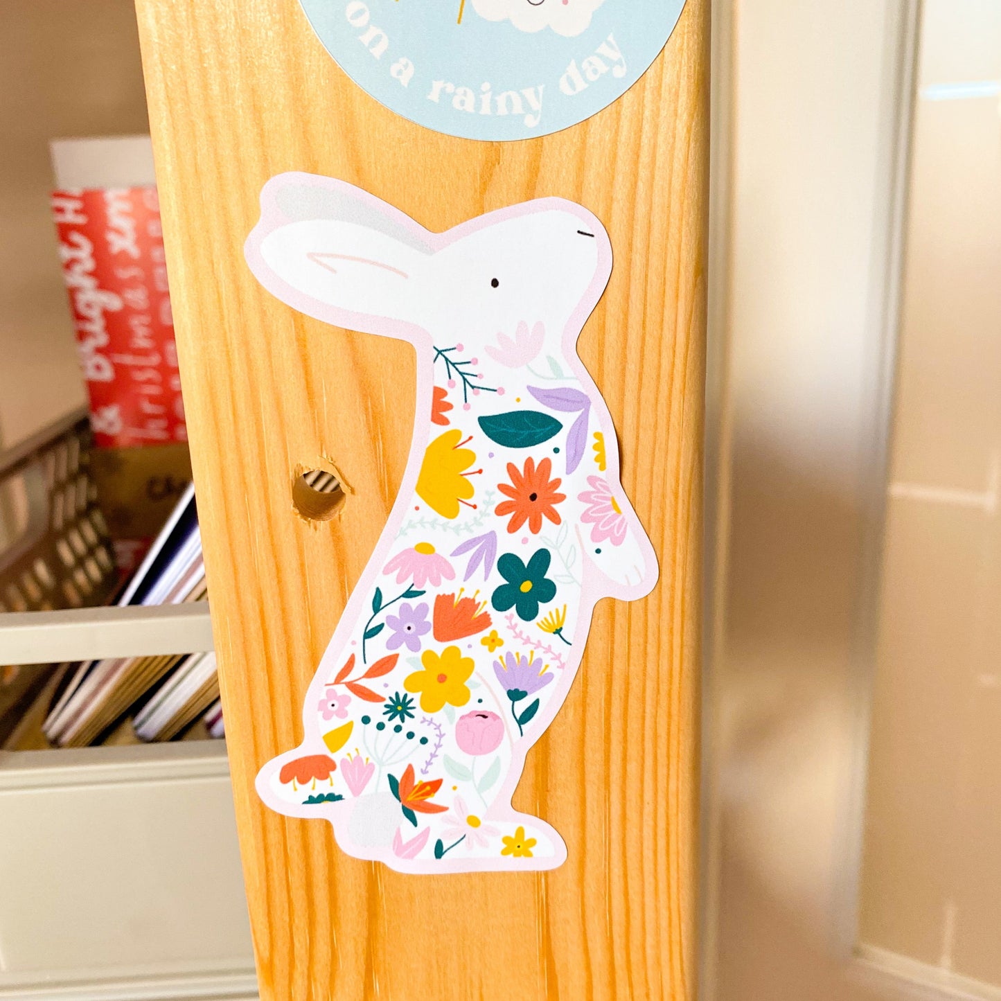 Floral Rabbit Sticker