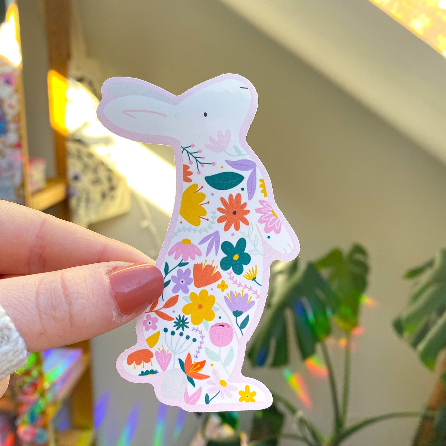 Floral Rabbit Sticker