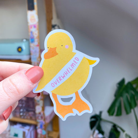 Overwhelmed Duckling Sticker