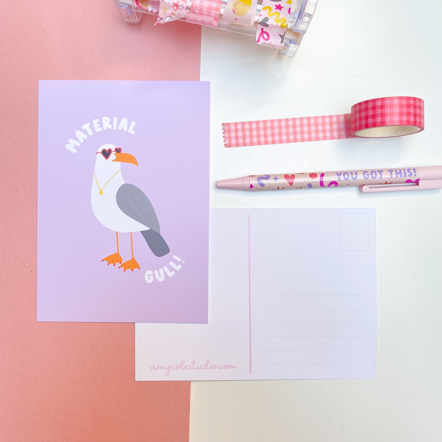 Material Gull Post Card